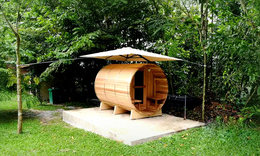 Malaysia feedback of outdoor barrel sauna room