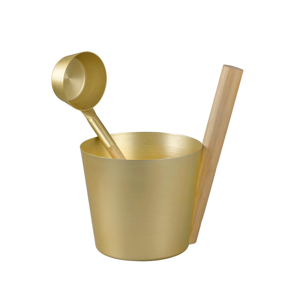 Alphasauna Multicolor Anodize Sauna Bucket And Spoon With Bamboo Handle