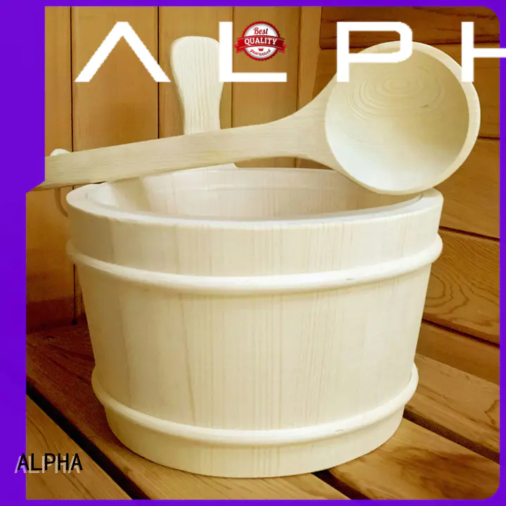 ALPHA strong sauna bucket and ladle with good price for outdoor
