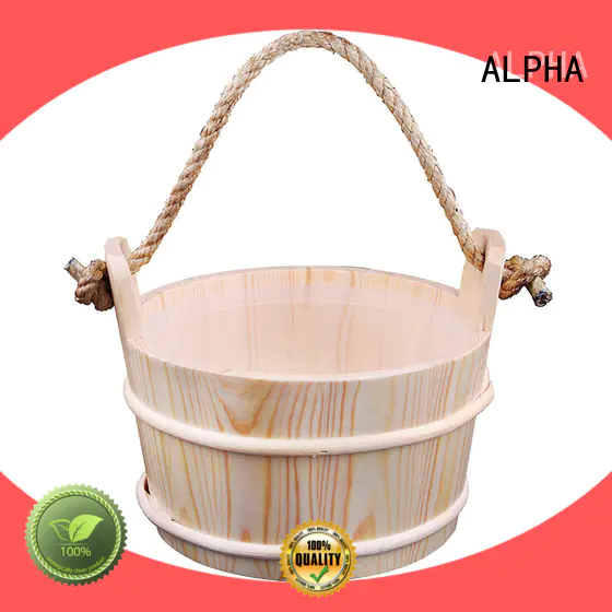 ALPHA aspenred sauna bucket and ladle manufacturer for outdoor