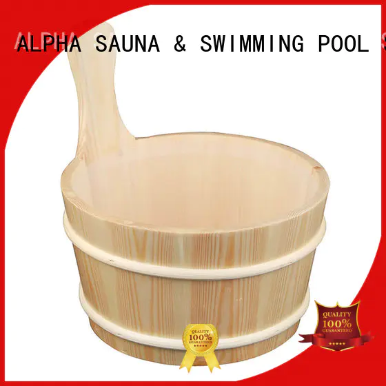 ALPHA aspen sauna bucket and spoon factory price for indoor