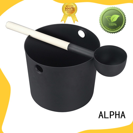 ALPHA wooden sauna bucket and ladle manufacturer for cabin