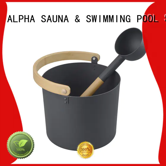 ALPHA branded sauna accessories personalized for villa