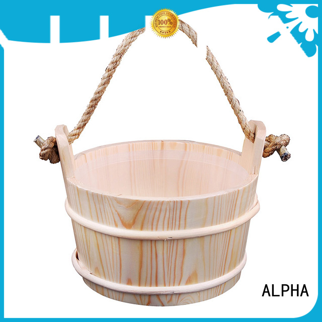 insert accessories wooden sauna bucket rope ALPHA company