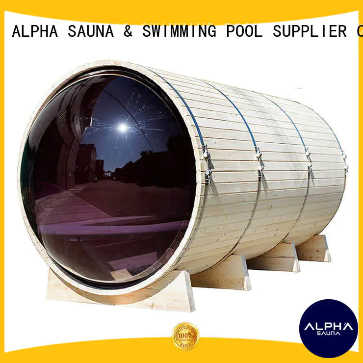 ALPHA panoramic outdoor sauna bauen barrel for bathroom
