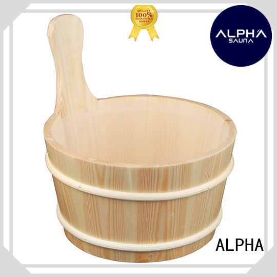 ALPHA Brand red wooden cedarspruce wooden sauna bucket pail