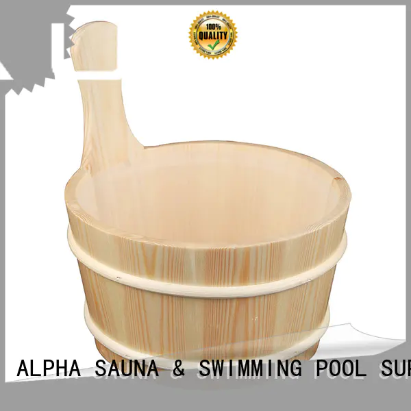 wooden sauna bucket pail cedarspruce blackwhite ALPHA Brand