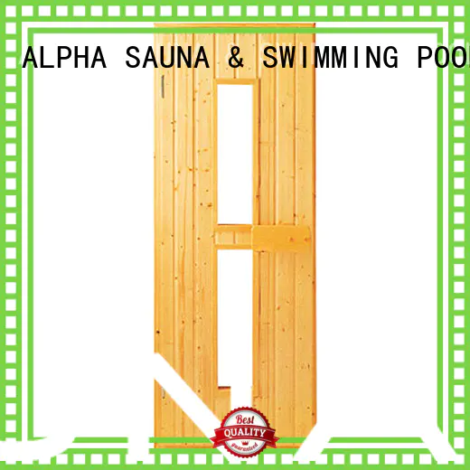 ALPHA Brand red western sauna wood door window supplier