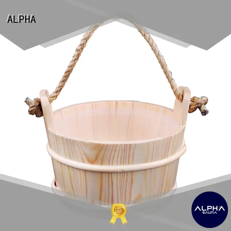 Quality ALPHA Brand wooden sauna bucket plastic strong