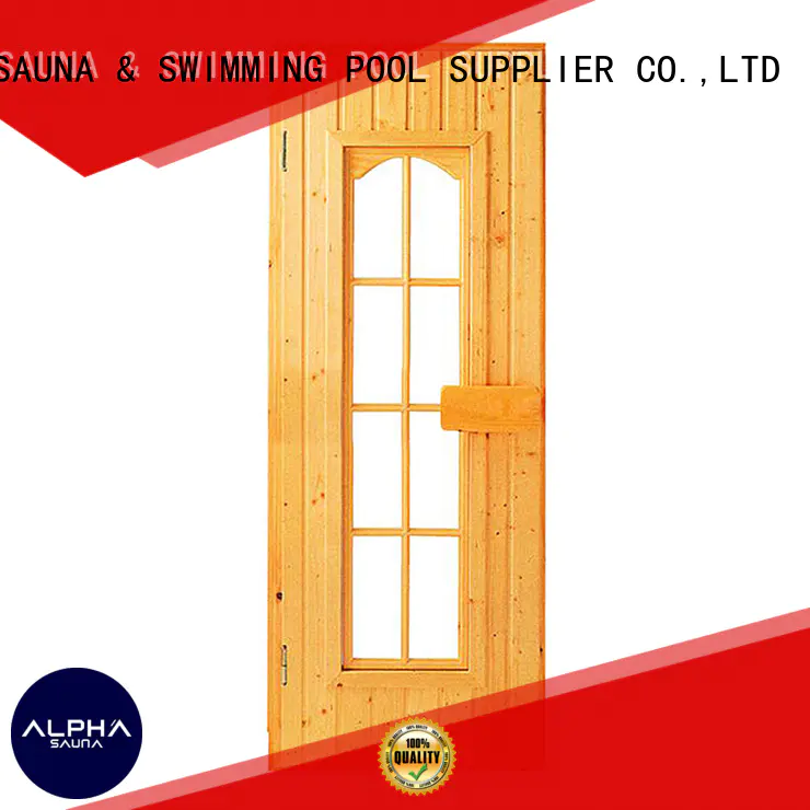 glass spruce sauna door red ALPHA