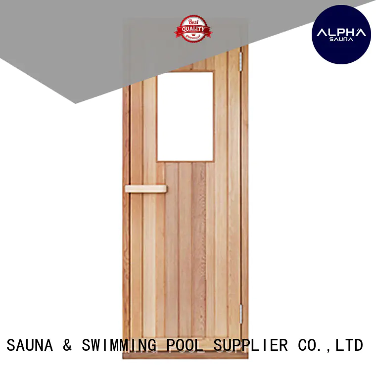 ALPHA wooden steam room door personalized for villa