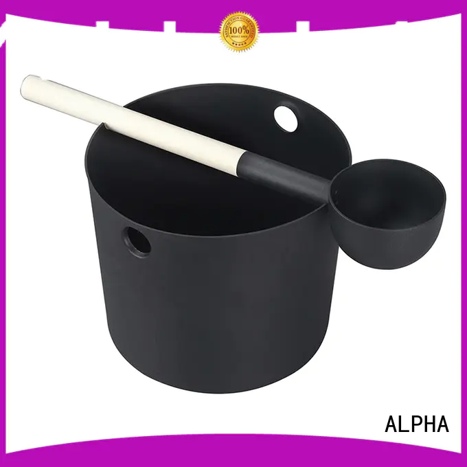 ALPHA spruceaspen sauna bucket and ladle manufacturer for villa