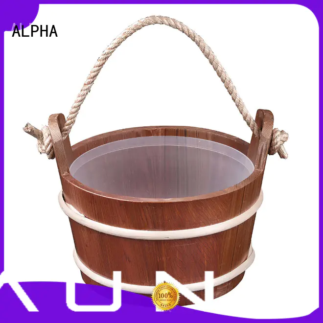 Rope Sauna Pail And Ladle 6L Red Cedar/Spruce/ Aspen With Plastic Linner