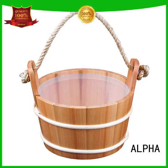 Wholesale sprucered wooden sauna bucket ALPHA Brand