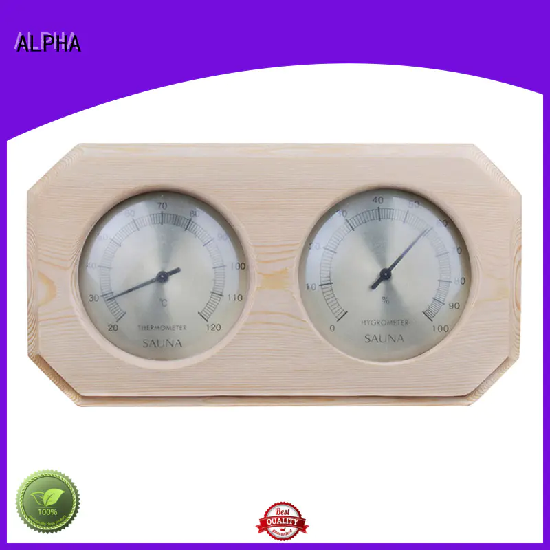 ALPHA angled sauna thermometer and hygrometer cedar for outdoor