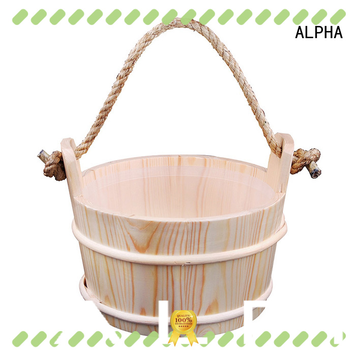 ALPHA aspenred sauna water bucket with good price for outdoor