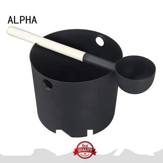 ALPHA bamboo sauna water bucket manufacturer for outdoor