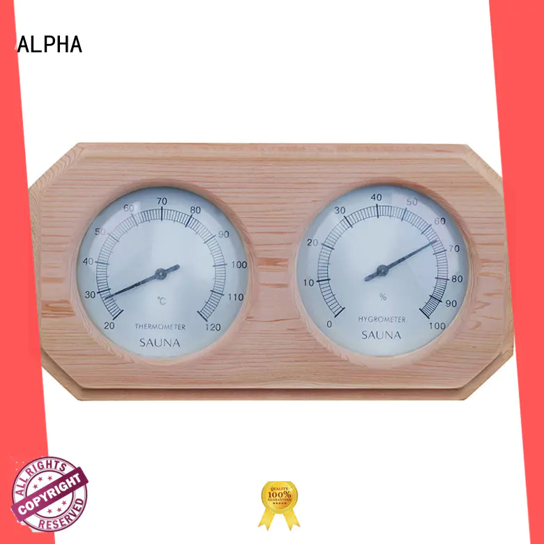 ALPHA pine sauna thermometer hygrometer from China for bathroom