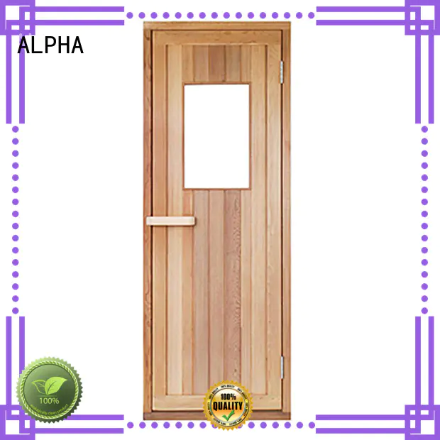wooden all glass sauna door personalized for bathroom ALPHA