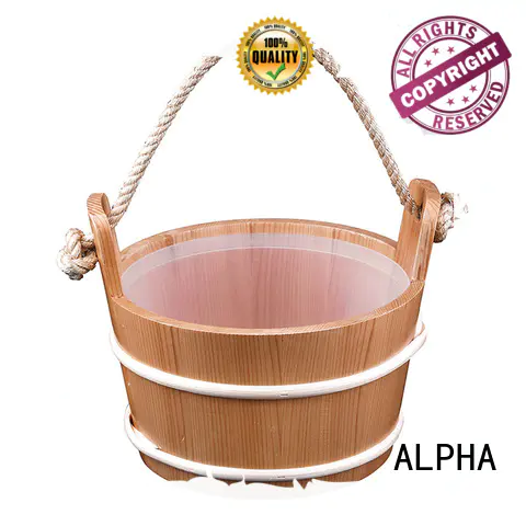 cedarspruceaspen aluminium pail blackwhite ALPHA Brand wooden bucket supplier