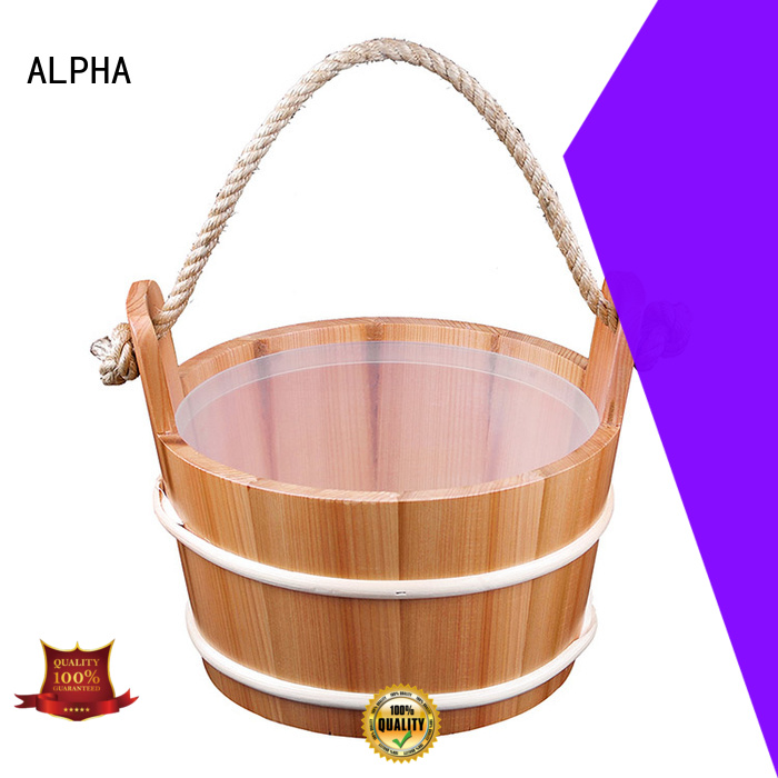 ALPHA Brand aspenred aspen wooden sauna bucket plastic supplier